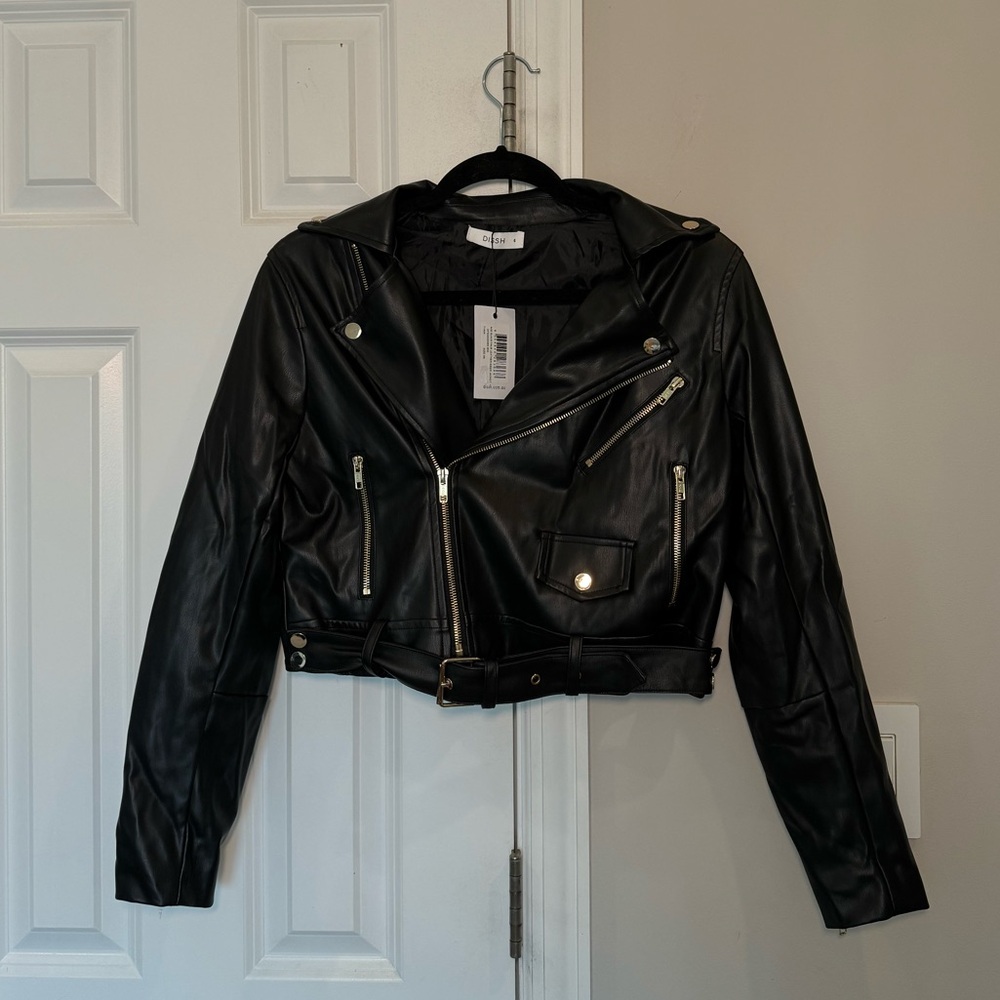 NWT DISSH Black Leather Jacket